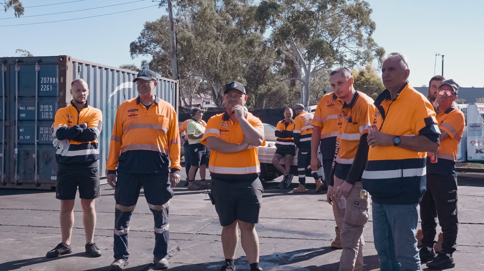 KWT drivers lined up for a group briefing