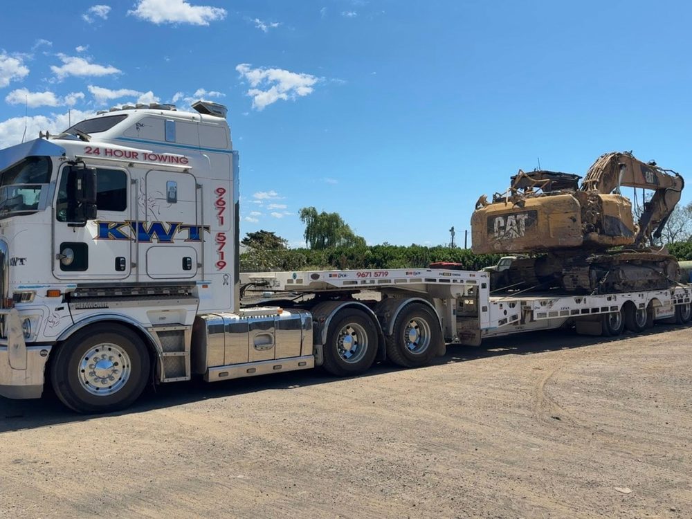 Load secured and in transit on a KWT truck